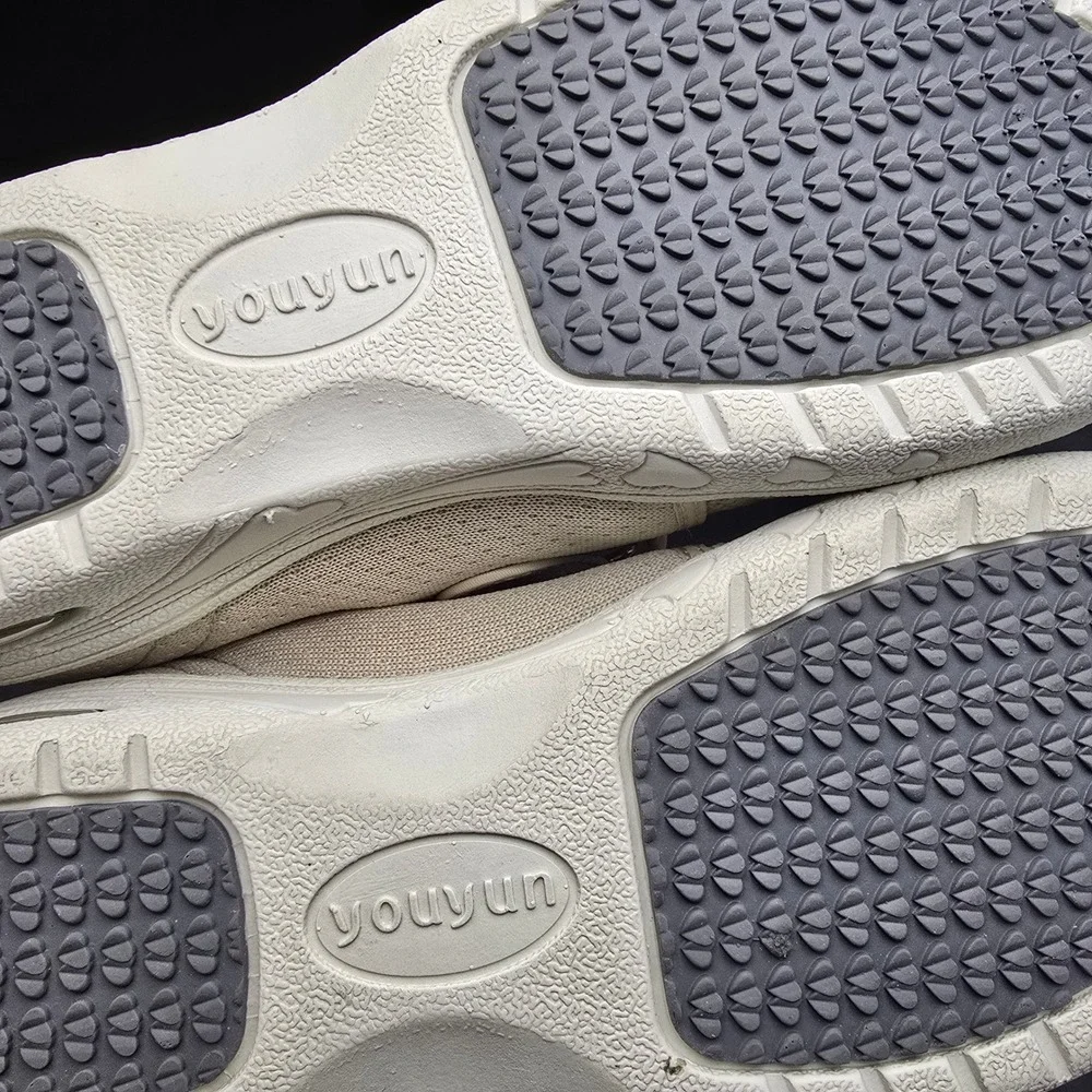 Youyun Comfort Strap Knit Walking Shoes Beige  Womens 10  Mens‎ 9